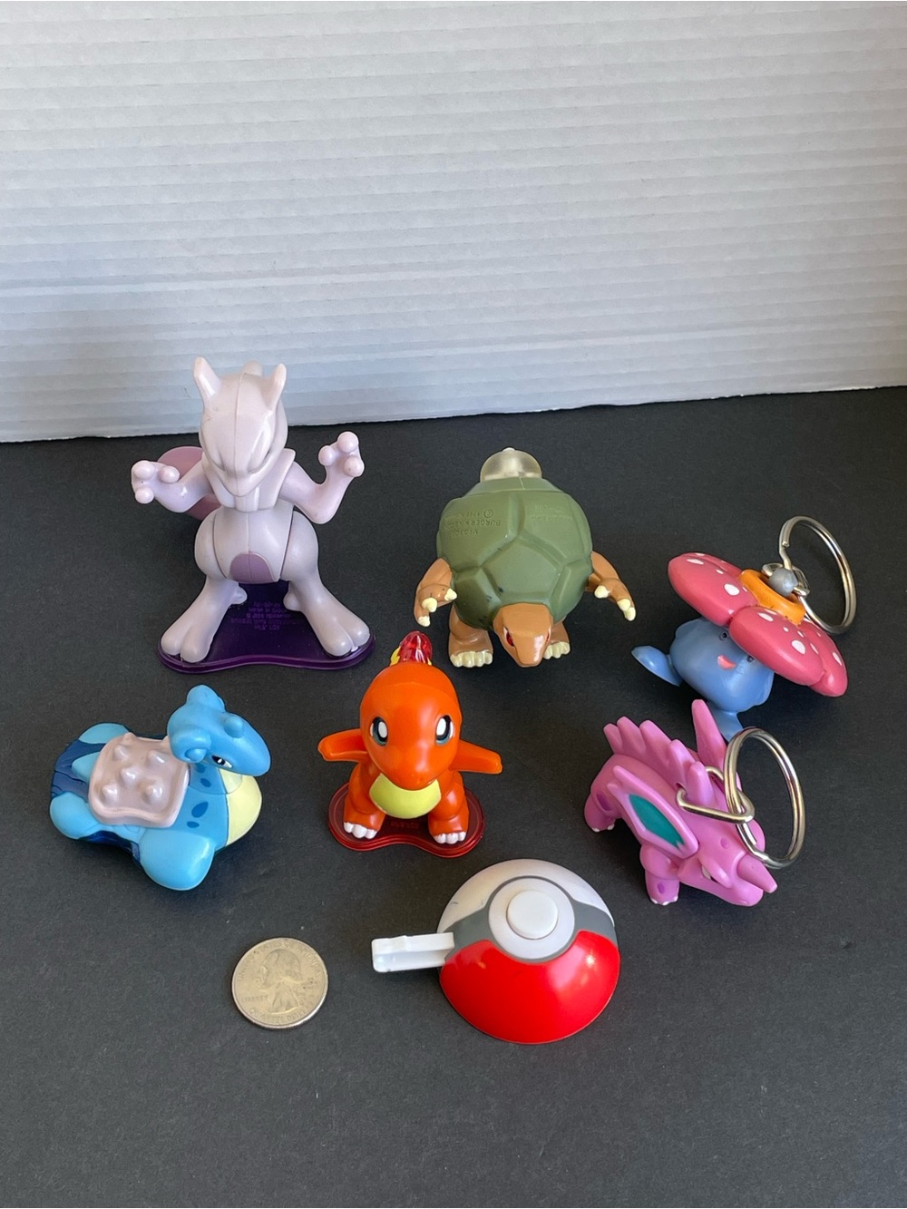 Vintage Pokemon 1999 Burger King Nintendo Figures Keychain Lot Of 7